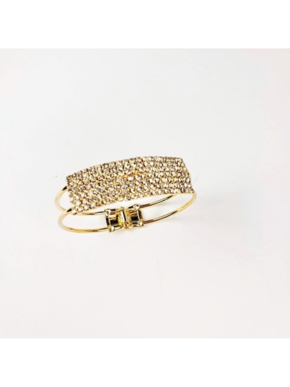 Gold Tone Rhinestone Statement Bracelet - Picture 3 of 5